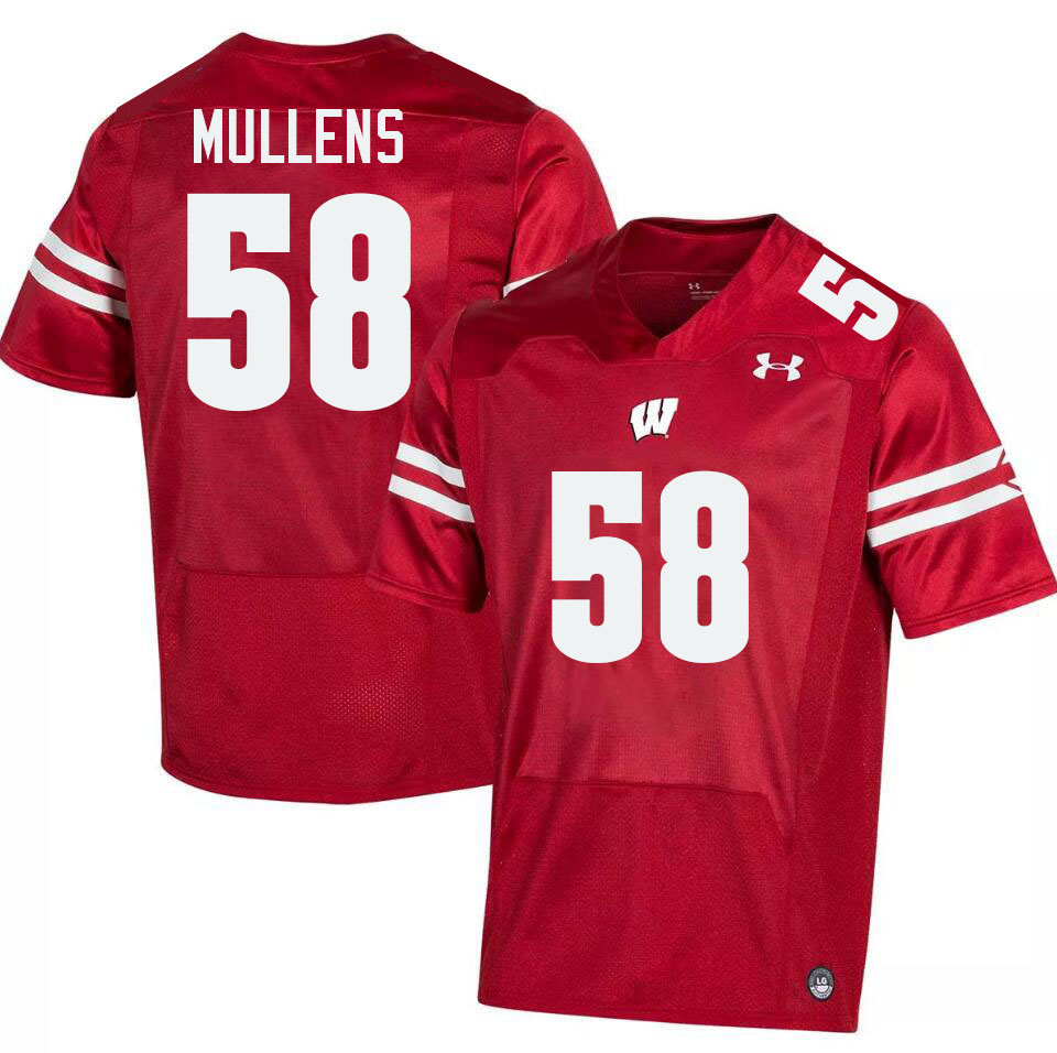 Men #58 Manny Mullens Wisconsin Badgers College Football Jerseys Stitched-Red